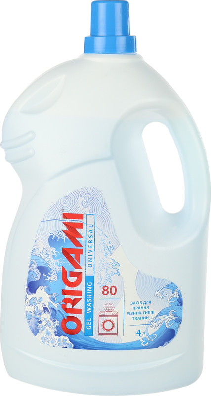 Гель для прання ORIGAMI Universal, універсальний, автомат, ручне прання, 4л